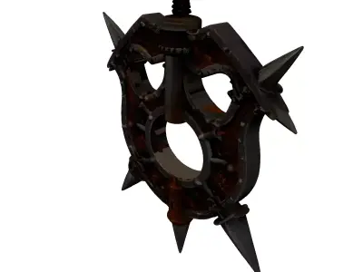 Fantasy Rusted Spiked Metal Emblem 3D model