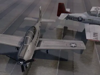 North American T-28 Trojan 3D model