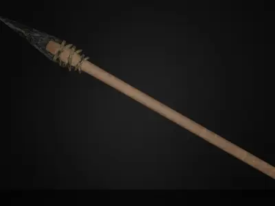 Stone Spear Ancient Weapon Low Poly Free low-poly 3D model