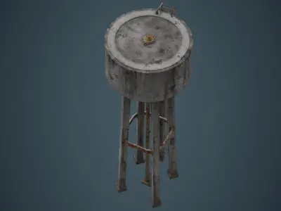 Water Tank 2B Low-poly 3D model