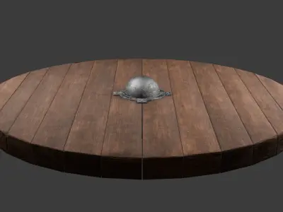 Handmade shield Low-poly 3D model