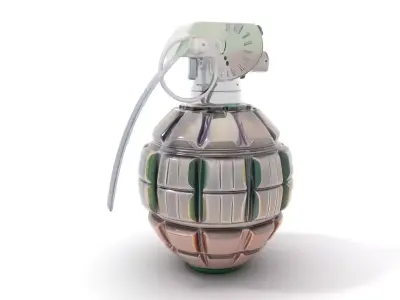 Iridescent Grenade model pack Low-poly 3D model