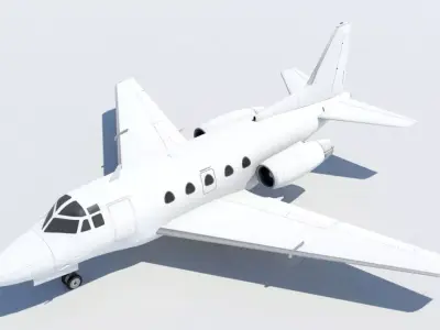 Rockwell Sabreliner 65 static low poly Low-poly 3D model