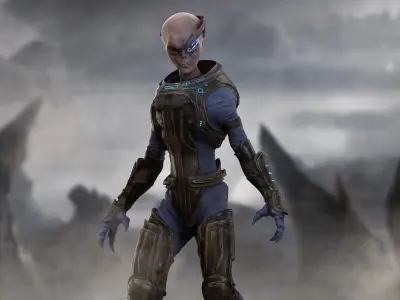 Sci Fi Alien  Low-poly 3D model