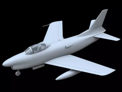 North American F-86D Sabre Dog Free low-poly 3D model