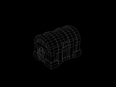 Model Parate chest Wood box Props Low-poly 3D model