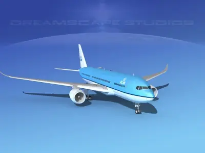 Airbus A350-800 KLM 3D model