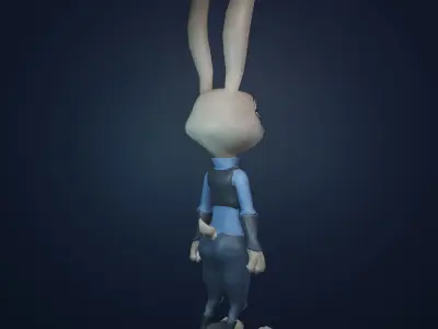 Cartoon Rabbit character Free low-poly 3D model