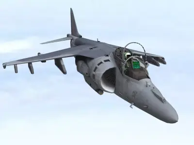Fighter Jet Flying In Sky Plane V04 Low-poly 3D model
