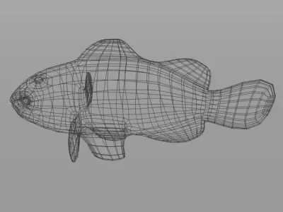 Clownfish orange clown fish Low-poly 3D model