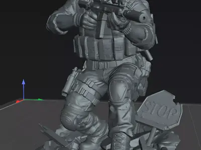 Night Strike Operator STL Modern Tactical Combat Statue Model 3D print model