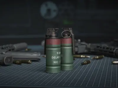 Game Ready N25 Stun Grenade - Police Skin Low-poly 3D model