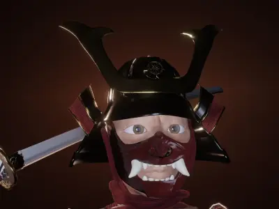 Japanese Katana Free low-poly 3D model