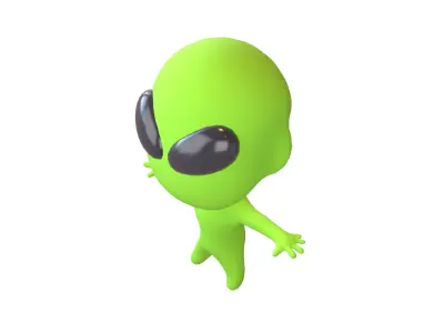 Cartoon Character Alien Monster v1 001 Low-poly 3D model