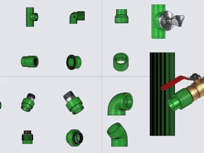 Pipe joints 3D model