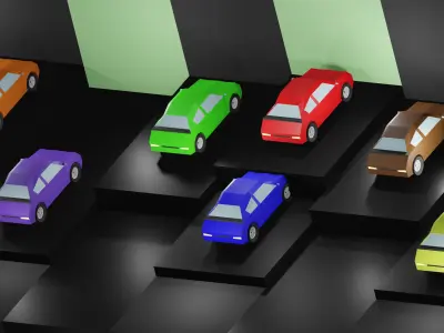 Lowpoly Vehicles - Part 5 - City Cars Low-poly 3D model