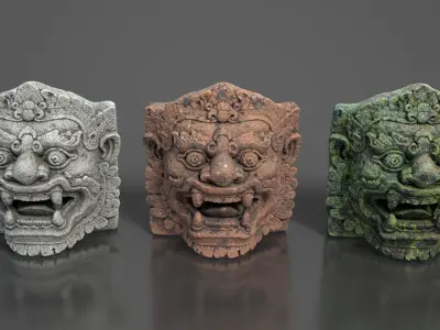 Ancient Khmer Statue23-250523 Low-poly 3D model