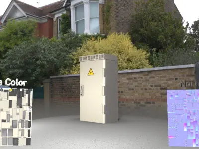 Electrical Distribution Cabinet 18 Low-poly 3D model