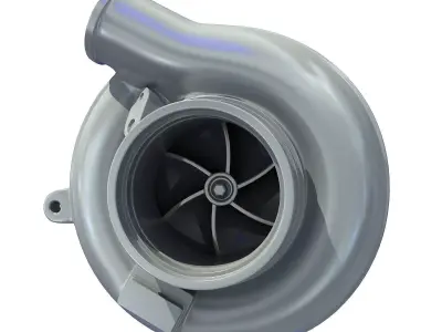 White Turbo Turbocharger 1 3D model