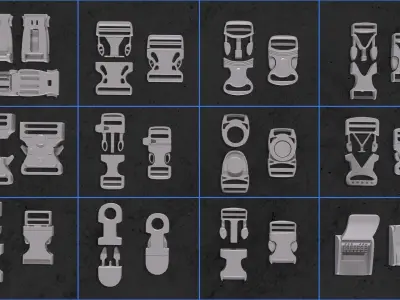 Buckle and straps Low-poly 3D model