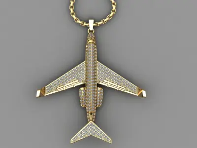 Aviation Airplane Aircraft Plane Travel Necklace Jewelry 3DM STL 3D print model