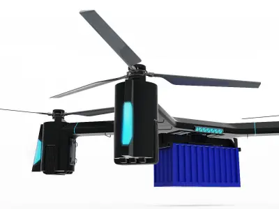 Cargo Quadrocopter  Dron Concept 3D model