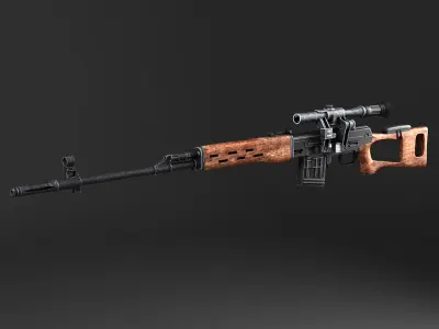 SWD Dragunov sniper rifle 3D model