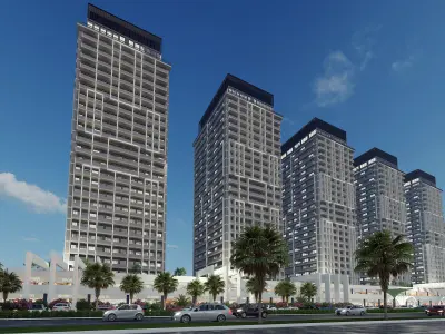 Modern Residential Commercial Complex 3D model