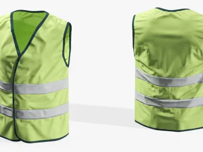 Safety Vest with Reflective Stripes 3D model