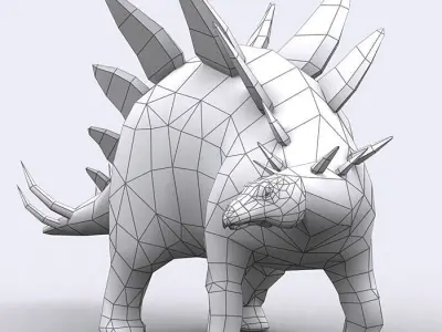3DRT - Dinosaurs - Stegosaurus Low-poly 3D model