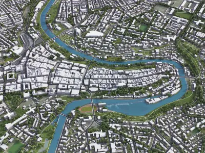 Bern - center Low-poly 3D model