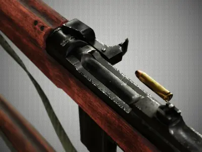 M1 and M1A1 Carbines Low-poly 3D model