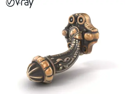 Eclectic Iron Handle Historic Design model pack Low-poly 3D model