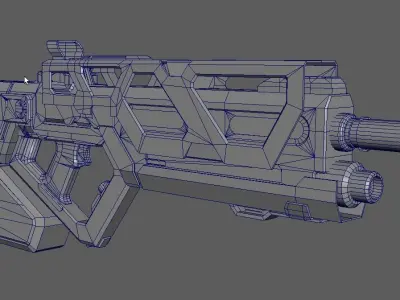Scifi Assult Rifel Gun Low-poly 3D model