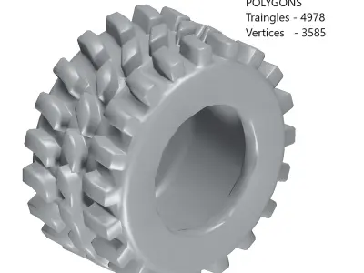 Games Truck Tyre Toy Low-poly 3D model