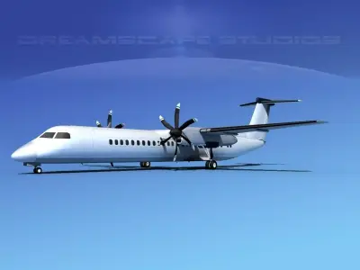 Dehaviland DHC-8 400 Unmarked 1 3D model