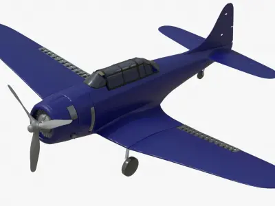 realistic propeller plane 3D model