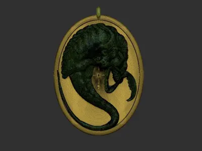 Alien Pendant 3D print model buy