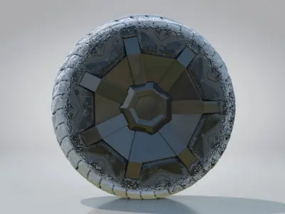 Snowy Tesla Cybertruck Wheel Low-poly 3D model