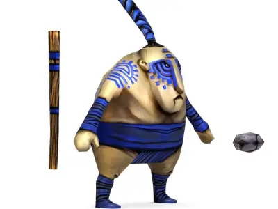 Low Poly Cartoon Creature Enemy Pygmy Low-poly 3D model