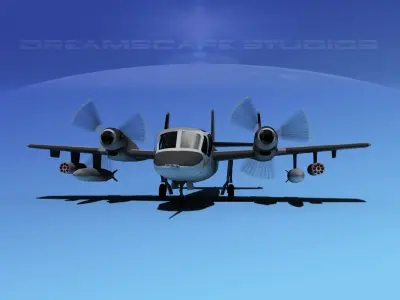 Grumman OV-1D Mohawk V07 3D model