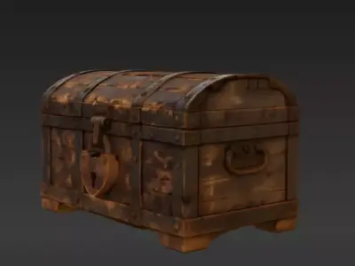 retro antique chest 3D model