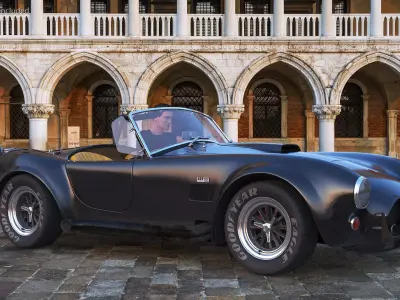Man Driving Shelby Cobra 1965 3D model