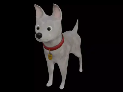 White Dog Free low-poly 3D model