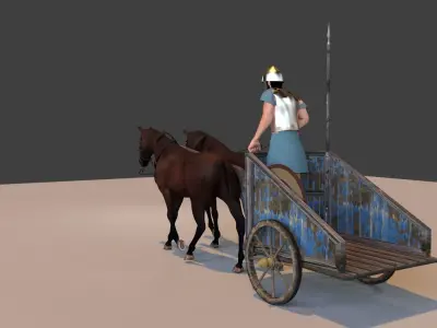 ancient chariot 3D model