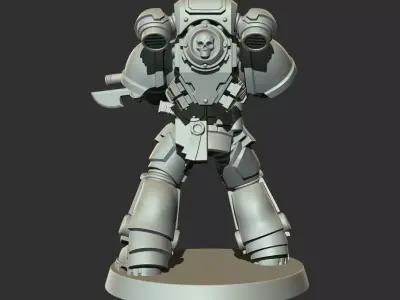 Sci-Fi Heavy Trooper STL Modular Power Armor 32mm Miniature V2 3D print model
