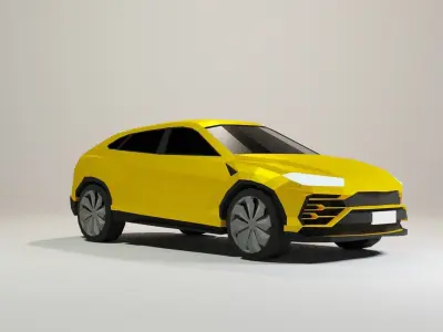 Low Poly Sports SUV Low-poly 3D model