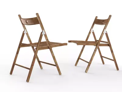 Wooden Chair 3D model 8