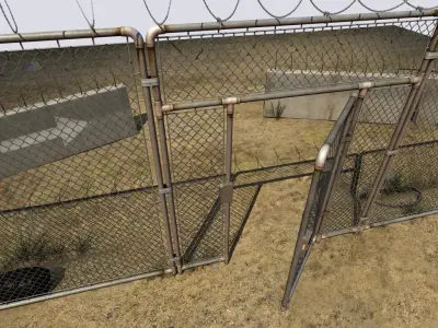 Abandoned perimeter Low-poly 3D model