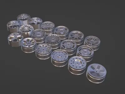 Modern sport car lowpoly 3d rims Low-poly 3D model Low-poly 3D model